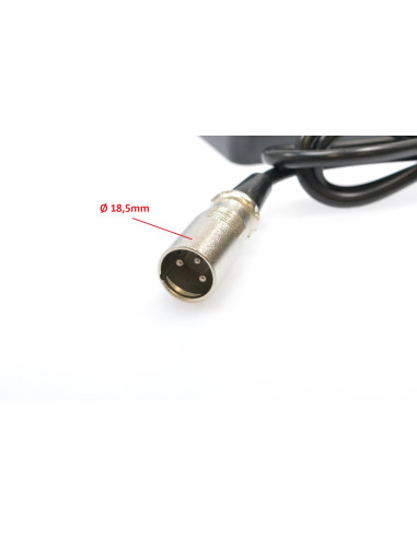 Köp 36V elcykelladdare här! XLR 3-pin plug. Output 42V / 2A. 451 SEK